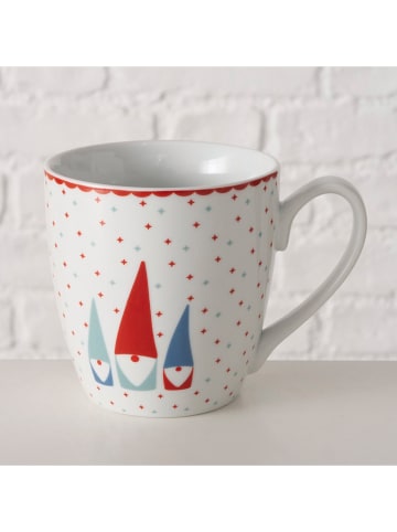 Boltze Jumbotasse ''Remsy'' in Weiß/ Rot/ Mint - 480 ml