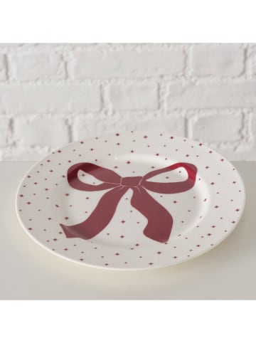 Boltze Dessertbord "Boucle" wit/rood - Ø 21 cm