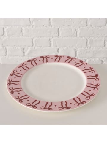 Boltze Dinerbord "Boucle" wit/rood - Ø 27,3 cm