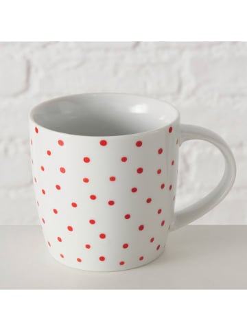 Boltze Tasse "Jingle" in Weiß/ Rot - 330 ml