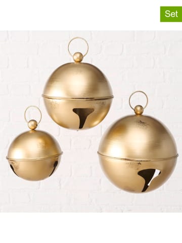 Boltze 3-delige set: decohangers "Annabella" goudkleurig