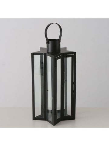 Boltze Laterne "Estrella" in Schwarz - (B)22 x (H)40,5 cm