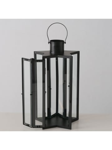 Boltze Laterne "Estrella" in Schwarz - (B)22 x (H)40,5 cm