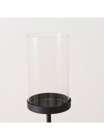 Boltze Windlicht "Boucle" in Schwarz/ Rot - (H)72 cm