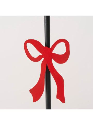 Boltze Windlicht "Boucle" in Schwarz/ Rot - (H)72 cm