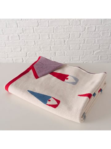 Boltze Woondeken "Remsy" wit/blauw/rood - (L)170 x (B)130 cm