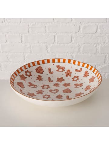 Boltze Schale "Ginger" in Weiß/ Hellbraun - Ø 33,5 cm