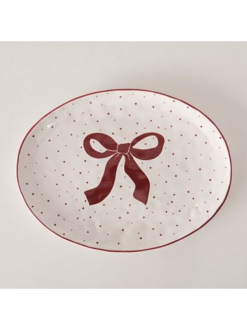 Boltze Serveerplateau "Boucle" wit/rood - Ø 31,5 cm