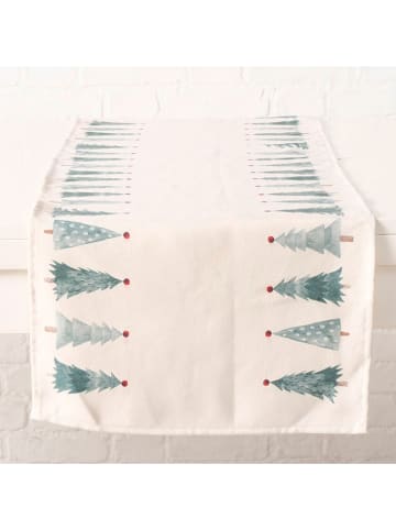 Boltze Tafelloper "Carol" wit/groen - (L)140 x (B)40 cm