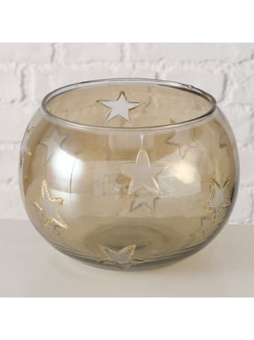 Boltze Windlicht "Gorgina" in Beige - (H)13,3 cm