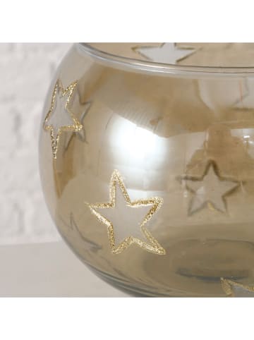 Boltze Windlicht "Gorgina" in Beige - (H)13,3 cm