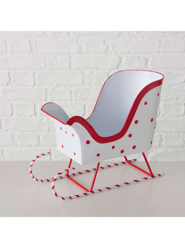 Boltze Deco-object "Jingle" wit/rood - (B)36 x (H)27 x (D)17 cm
