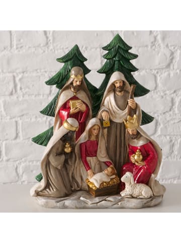 Boltze Kerststal "Bethanio" beige/groen - (H)26 cm