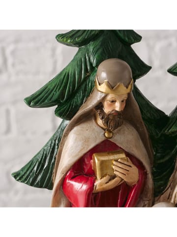 Boltze Kerststal "Bethanio" beige/groen - (H)26 cm