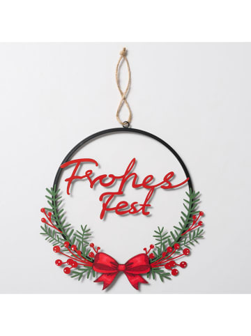 Boltze Dekoanhänger "Noelle" in Rot/ Grün - (H)30,5 cm