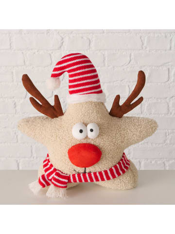 Boltze Stoper "Rudy" w kolorze czerwono-beżowym do drzwi - wys. 31 x Ø 13 cm