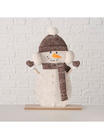 Boltze Decofiguur "Frosty" wit/bruin - (H)42,5 cm