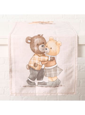 Boltze Bieżnik "Henry" w kolorze biało-brązowym - 140 x 40 cm