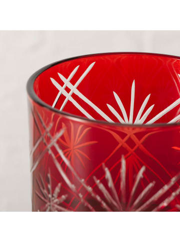 Boltze Windlicht "Carvo" in Rot - (H)10 cm