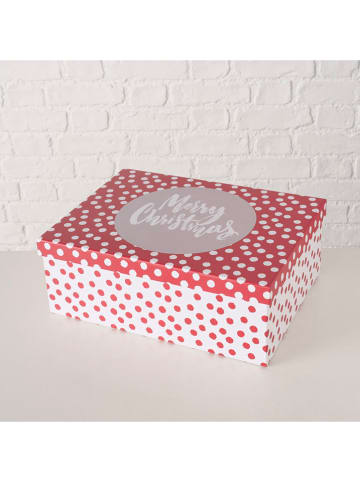 Boltze 4-delige set: geschenkboxen "Dotta" rood/wit -