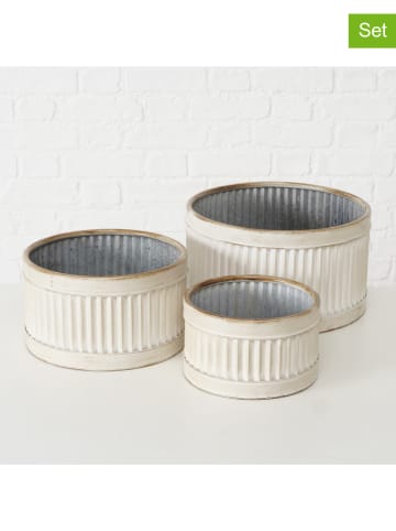 Boltze 3er-Set: Übertöpfe "Jordan" in Creme