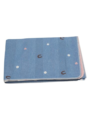 David Fussenegger Decke "Juwel - Hufeisen" in Blau