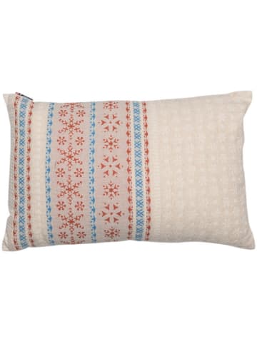 David Fussenegger Poszewka "Lino" w kolorze beżowo-czerwono-błękitnym na poduszkę
