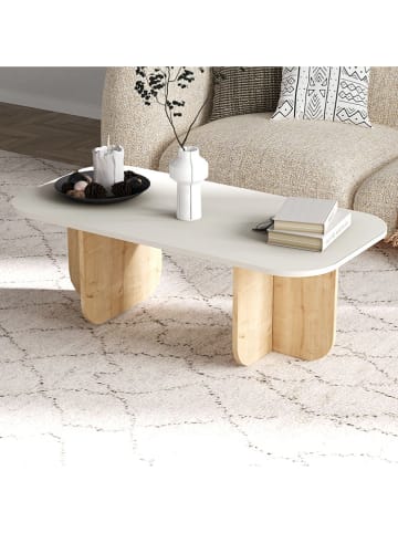 Scandinavia Concept Ława "Becaj" w kolorze biało-jasnobrązowym - 120 x 41,4 x 60 cm