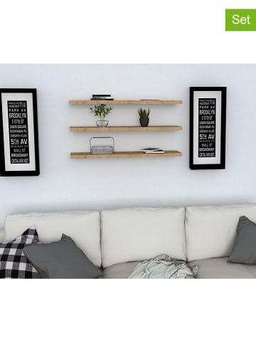 Scandinavia Concept 3-delige set: wandmeubels "Boss" naturel - (B)60 x (H)1,8 x (D)14,5 cm