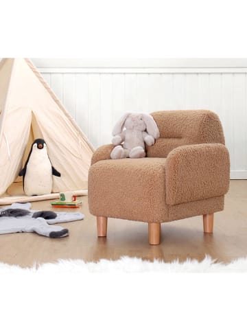 Scandinavia Concept Kindersofa "Cobie Teddy" in Hellbraun - (B)49 x (H)57 x (T)51 cm