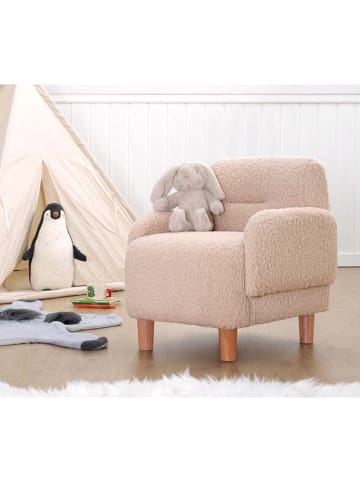 Scandinavia Concept Kindersofa "Cobie Teddy" in Rosa - (B)49 x (H)57 x (T)51 cm