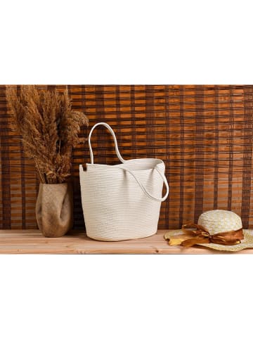 Scandinavia Concept Shopper "Ezekiel" in Creme - (B)46 x (H)46 x (T)18 cm