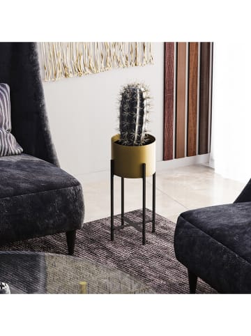 Scandinavia Concept Stojak w kolorze złoto-czarnym na kwiaty - wys. 48 x Ø 20 cm