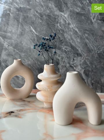 Scandinavia Concept 3-delige set: vazen beige - (H)10 x Ø 8 cm
