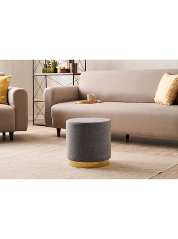 Scandinavia Concept Pouf "Göcek" in Anthrazit - (H)40 x Ø 40 cm