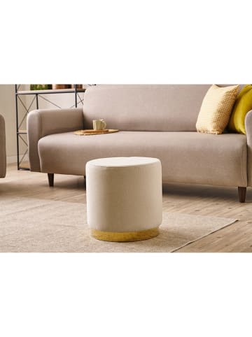 Scandinavia Concept Pouf "Göcek" in Creme - (H)40 x Ø 40 cm