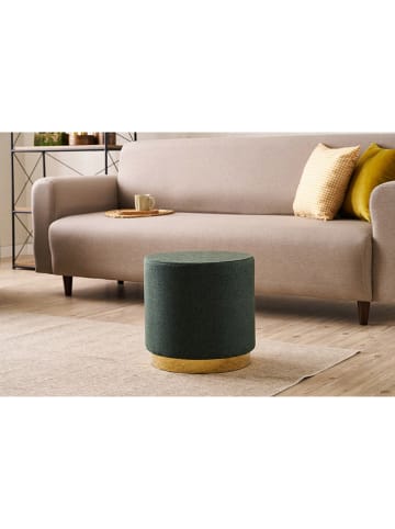 Scandinavia Concept Pouf "Göcek" in Grün - (H)40 x Ø 40 cm