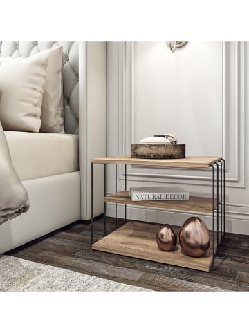 Scandinavia Concept Beistelltisch "Lifon" in Hellbraun/ Schwarz - (B)50 x (H)40 x (T)40 cm