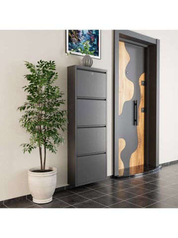 Scandinavia Concept Schuhschrank in Anthrazit - (B)50 x (H)136 x (T)15 cm