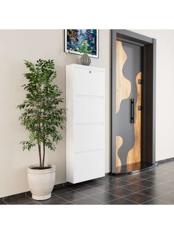 Scandinavia Concept Schoenenkast wit - (B)50 x (H)136 x (D)15 cm