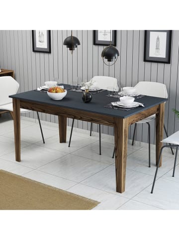 Scandinavia Concept Esstisch "Milan" in Anthrazit/ Braun - (B)145 x (H)75 x (T)88 cm
