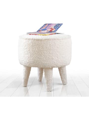 Scandinavia Concept Puf "Teddy" w kolorze białym - wys. 37 x Ø 38 cm