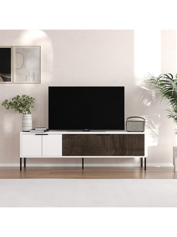 Scandinavia Concept Komoda RTV "Noah" w kolorze biało-brązowym - 150 x 45 x 30 cm