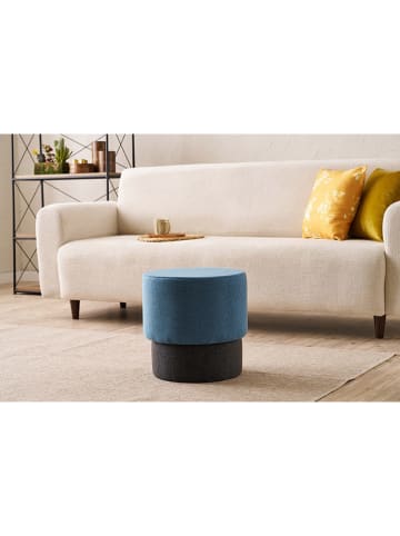 Scandinavia Concept Pouf "Patara" in Blau - (H)40 x Ø 40 cm