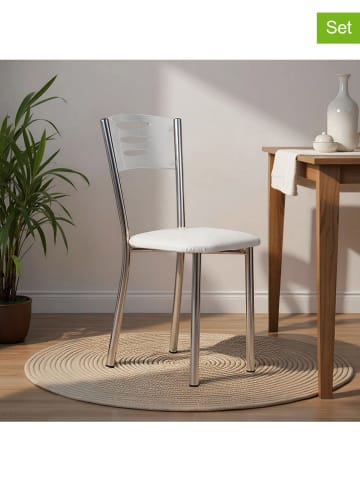 Scandinavia Concept Krzesła (2 szt.) "Polo" w kolorze białym - 40 x 84 x 84 cm