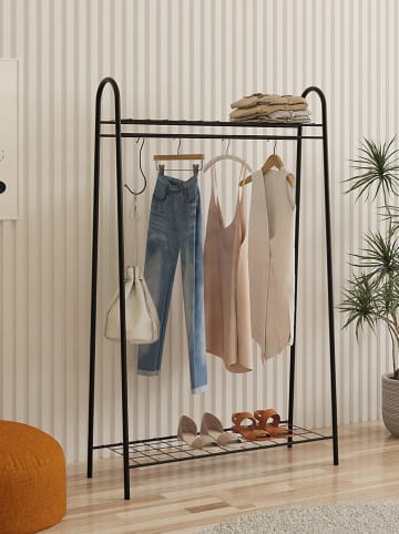 Scandinavia Concept Garderobe "Riley" in Schwarz - (B)144,5 x (H)89 x (T)32,5 cm