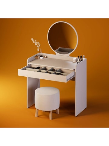 Scandinavia Concept Schminktisch ''Tmu-701-Vv-1'' in Weiß - (B)90 x (H)142 x (T)47 cm