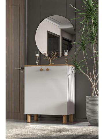 Scandinavia Concept Badschrank "Toriva" in Weiß/ Hellbraun - (B)70 x (H)91 x (T)35 cm