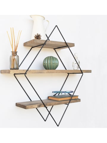 Scandinavia Concept Regał ścienny w kolorze czarno-brązowym - 42 x 62 x 15 cm