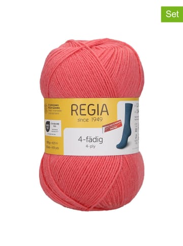 Regia 10-delige set: wollen garen "4fach Uni" zalmroze - 10x 50 g